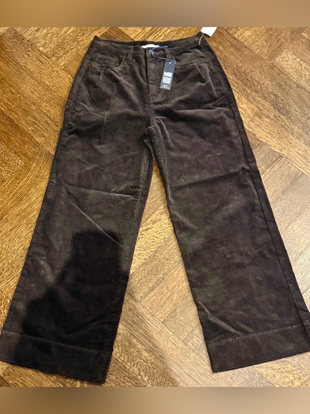 HABITUAL Brown Corduroy Pants Size 27 High Rise Straight Wide Leg
